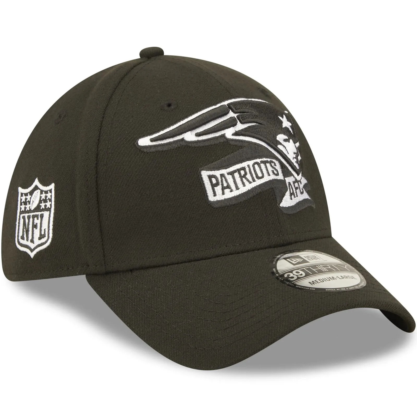 New Era New England Patriots NFL 39THIRTY Sideline 2022 Baseball Cap - Black