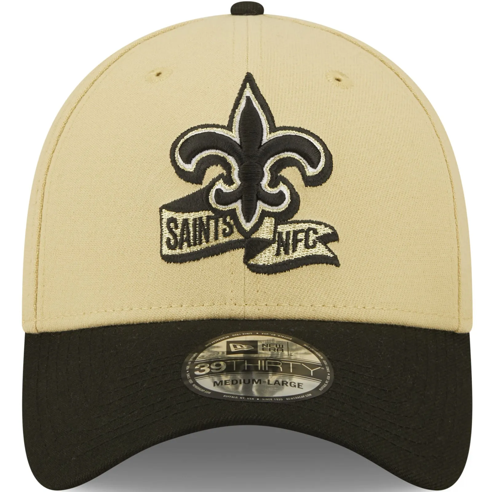 New Era New Orleans Saints NFL 2022 Sideline 39THIRTY Baseball Cap - Cream