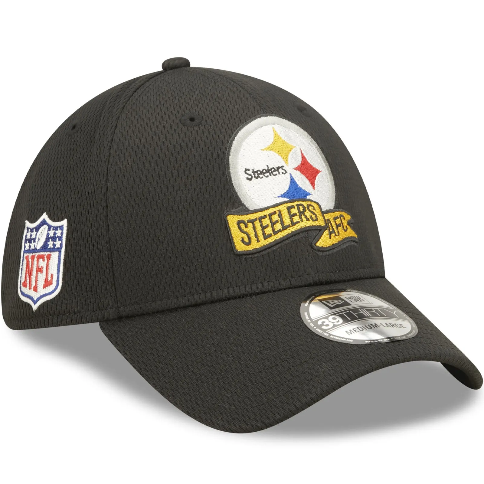 New Era Pittsburgh Steelers NFL 39THIRTY Sideline Coach 2022 Baseball Cap Black