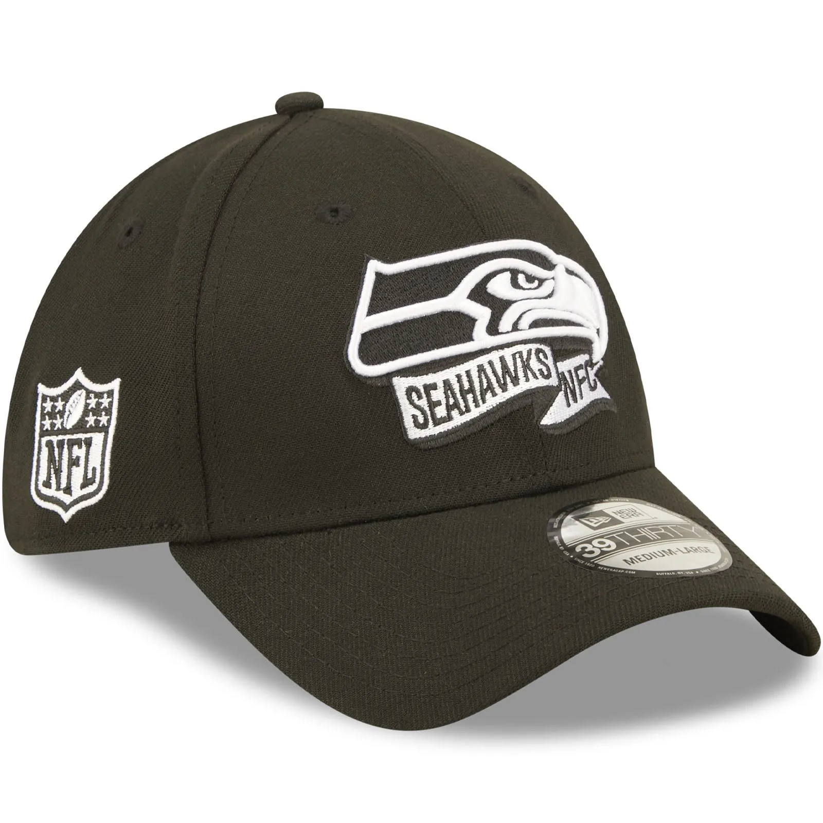 New Era Seattle Seahawks NFL 39THIRTY Sideline 2022 Baseball Cap - Black