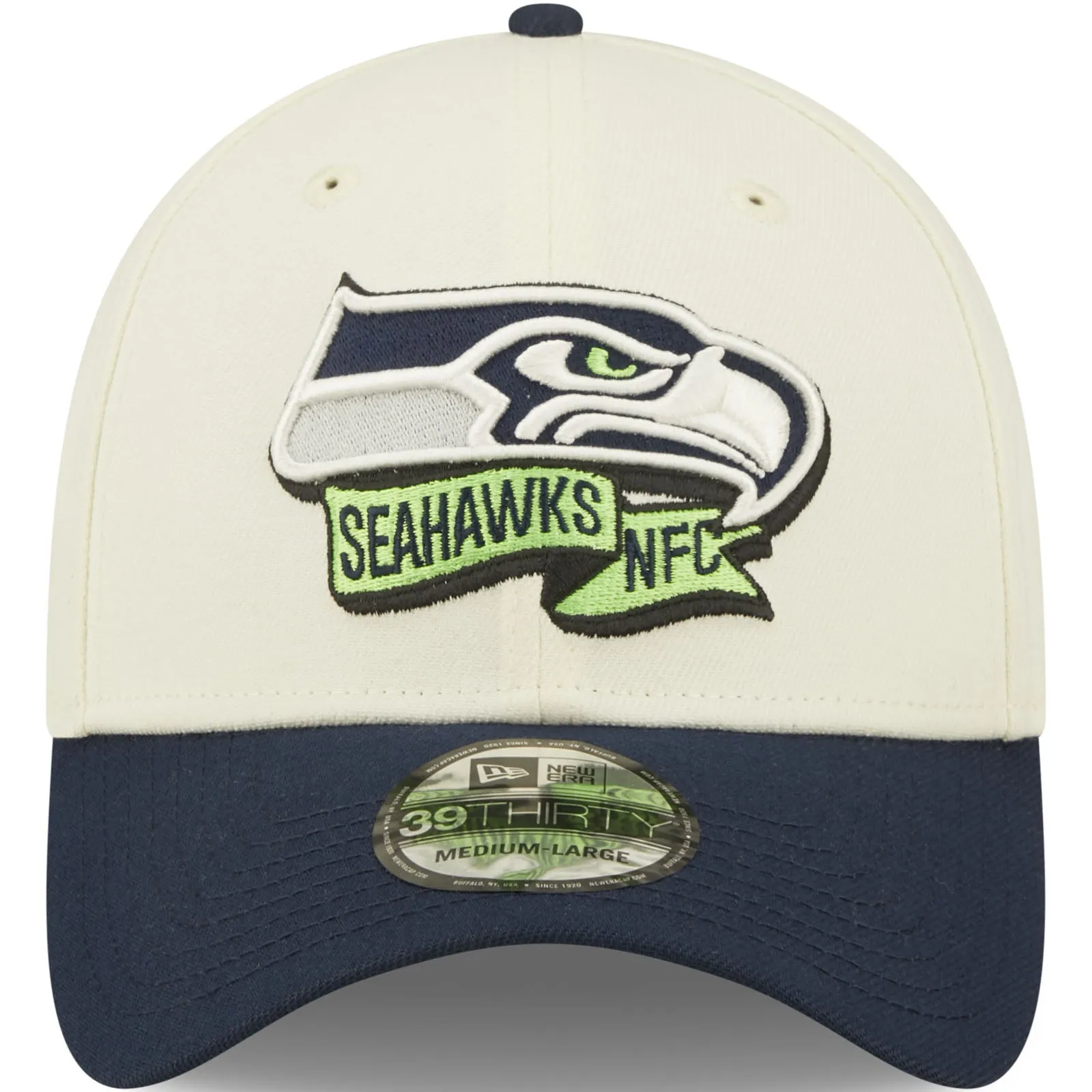 New Era Seattle Seahawks NFL 39THIRTY Sideline 2022 Baseball Cap - White