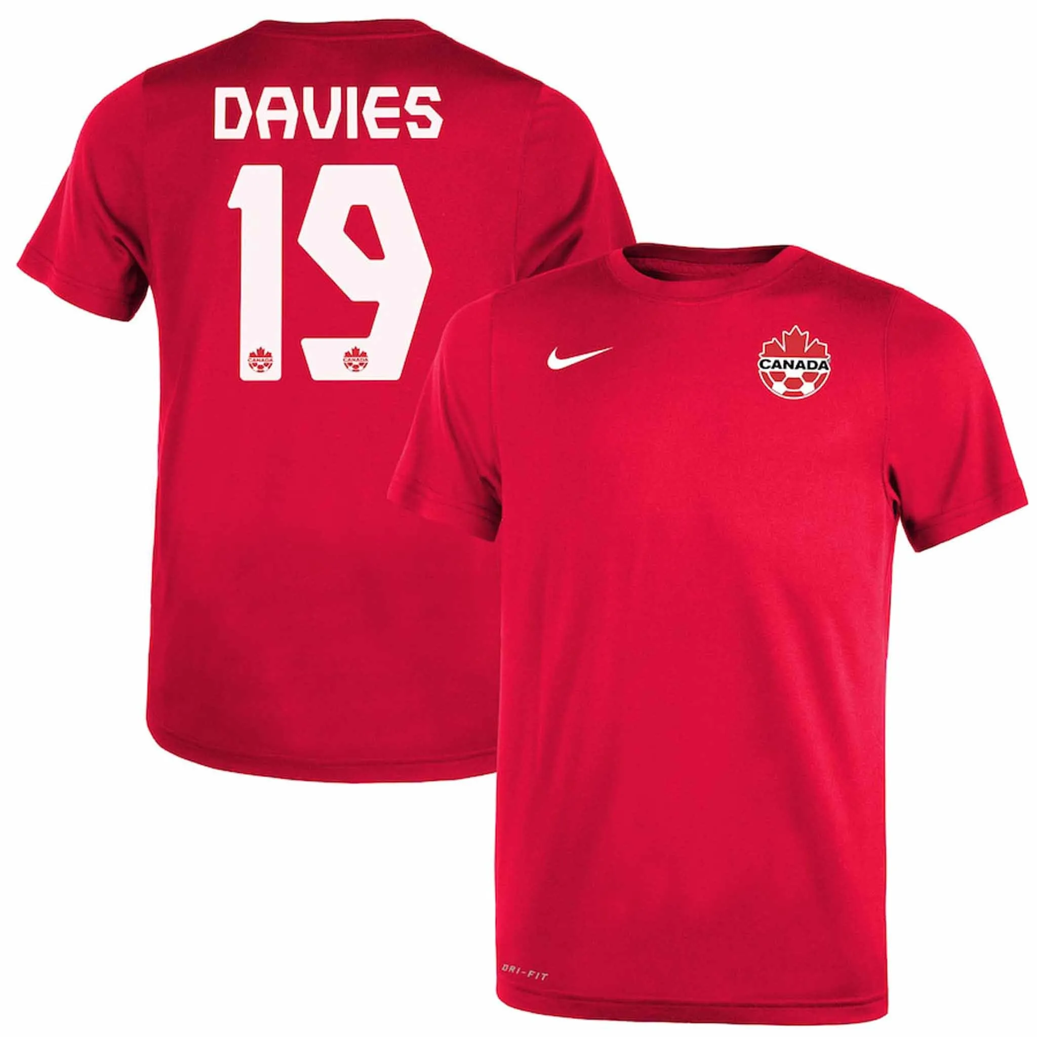 Nike Canada Soccer Alphonso Davies Youth Legend SS t-shirt de soccer enfants