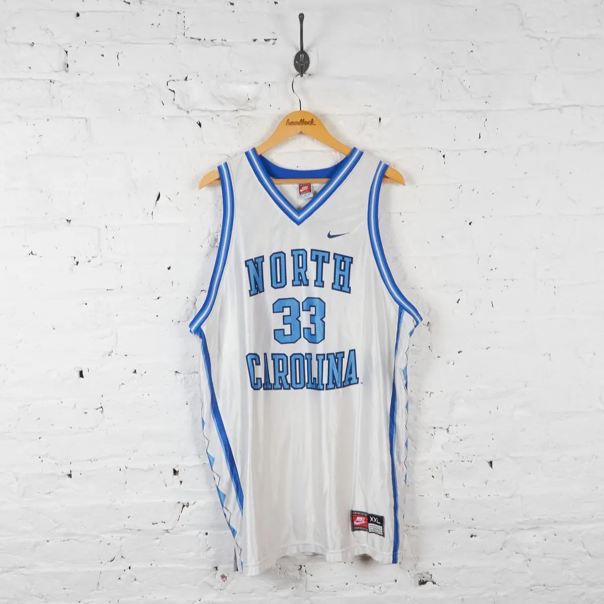 North Carolina 33 Nike Basketball Jersey Vest - White - XXL