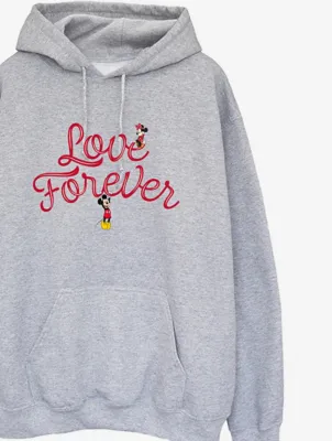 NW2 Mickey Mouse Love Slogan Adult Grey Printed Hoodie | Women | George at ASDA