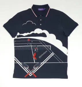 Nwt Purple Label Navy/Red Tennis  Polo