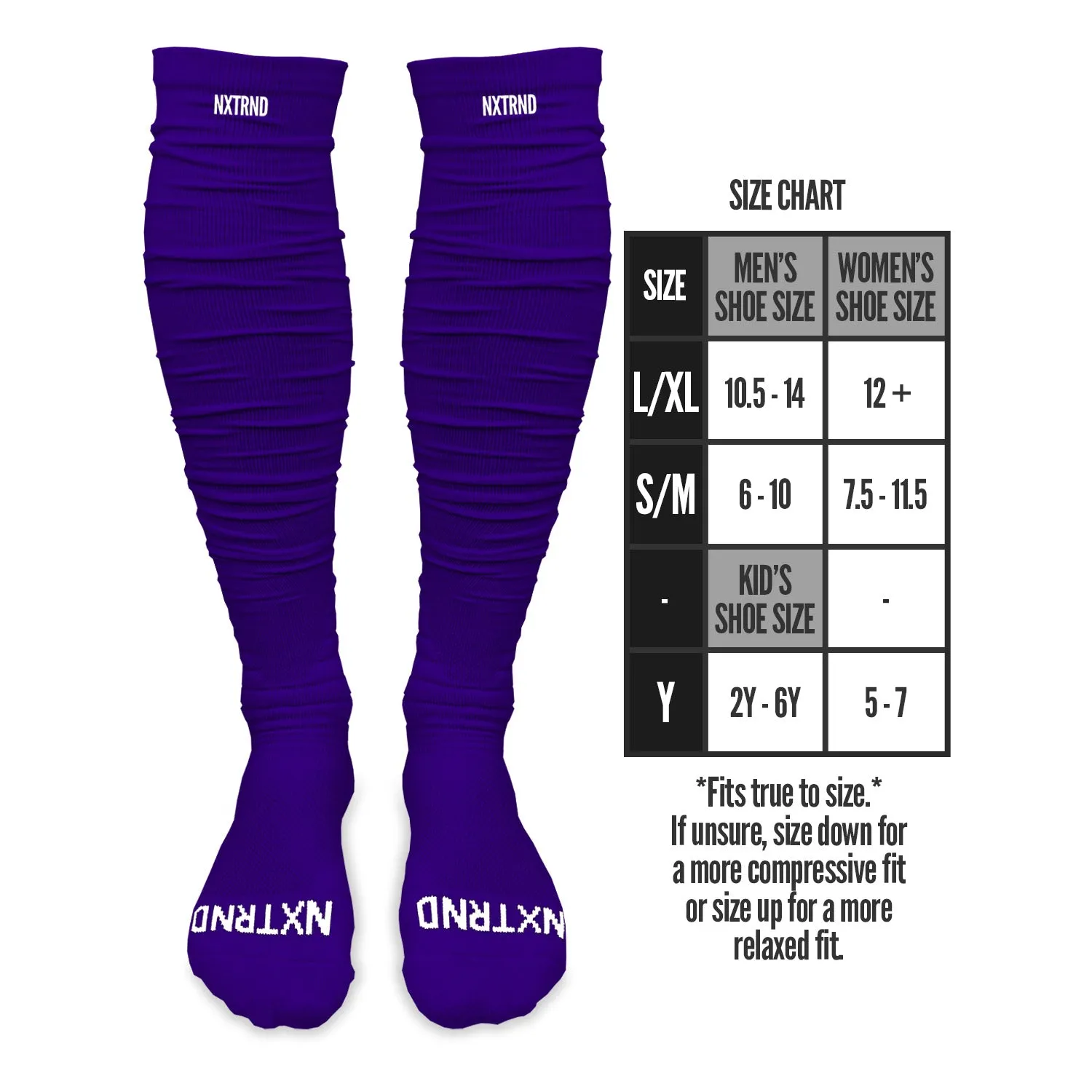 NXTRND XTD Scrunch Football Socks Purple