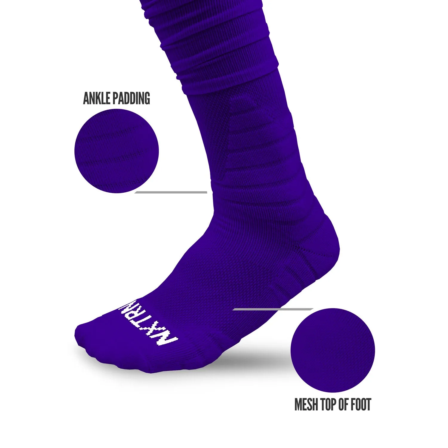 NXTRND XTD Scrunch Football Socks Purple