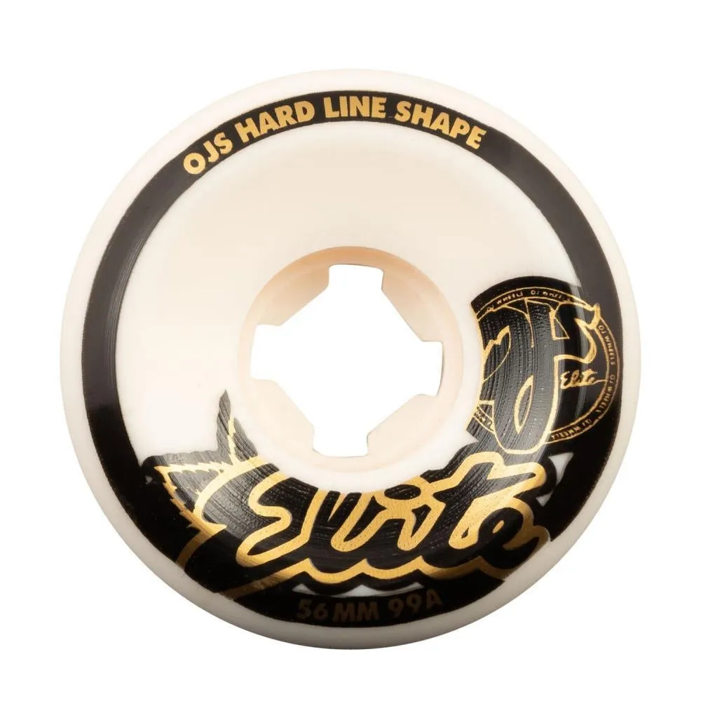 OJ Elite Hardline Skateboard Wheels 99a White 56mm