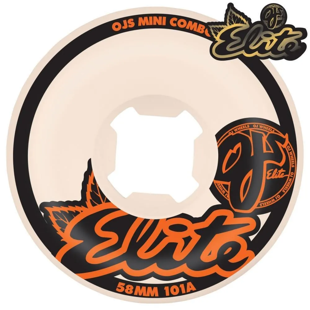 OJ Elite Skateboard Wheels Elite Mini Combo 101a White 58mm