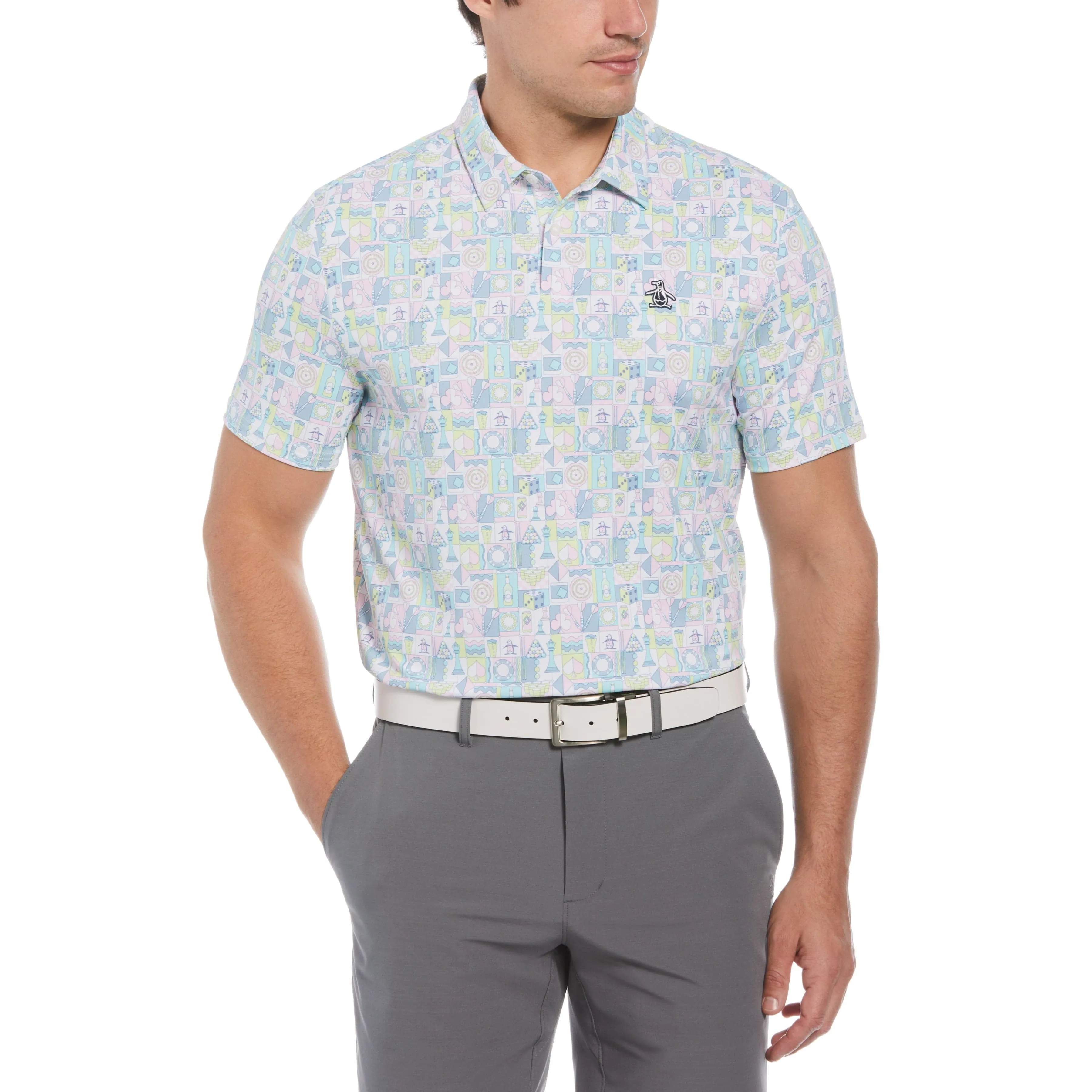 Original Penguin Novelty Grid Print Golf Polo