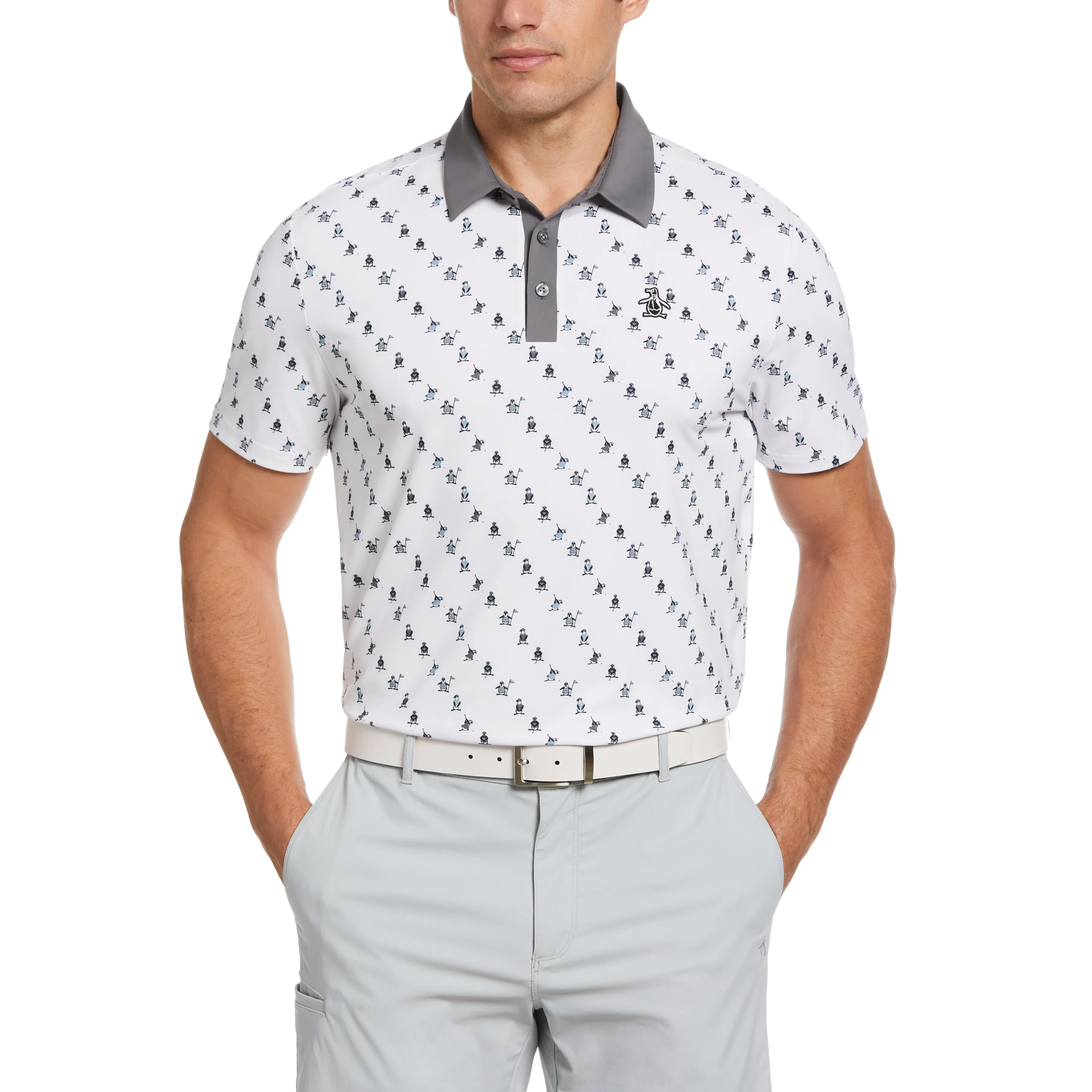 Original Penguin Swinging Pete Novelty Print Golf Polo