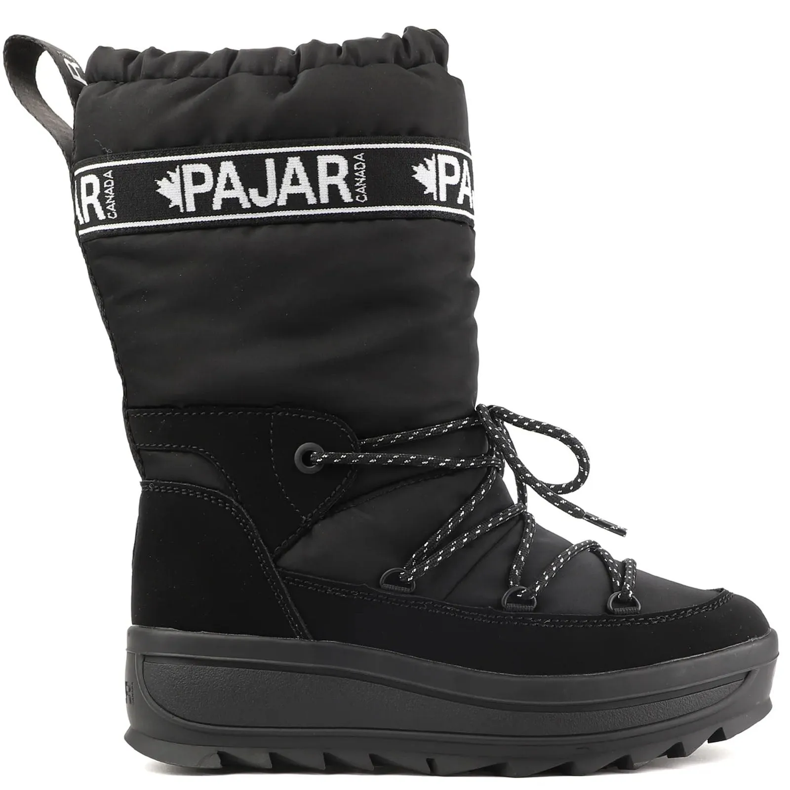 Pajar Womens Galaxy High Rise Waterproof Toboggan Snow Boots - Black