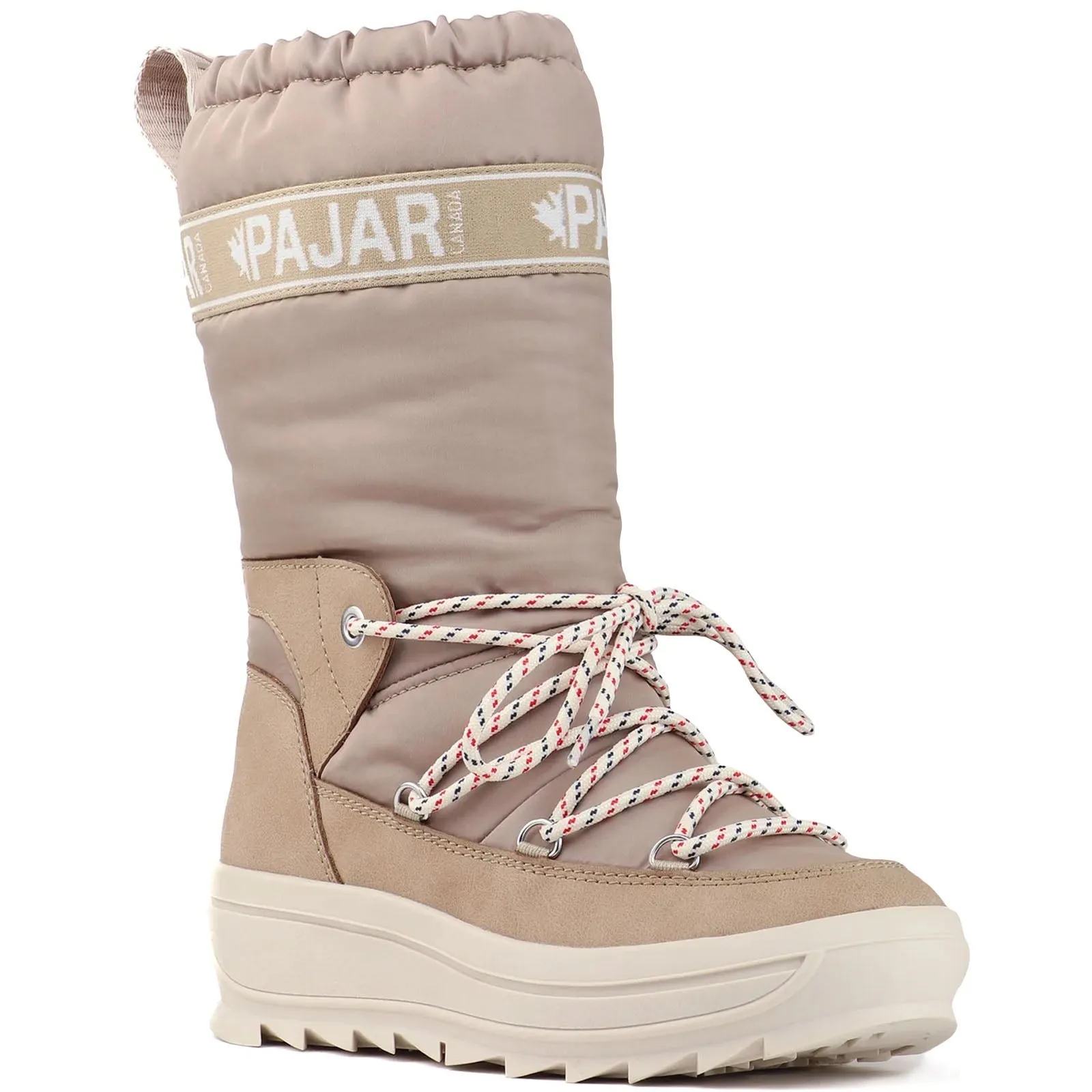 Pajar Womens Galaxy High Rise Waterproof Toboggan Snow Boots - Sand