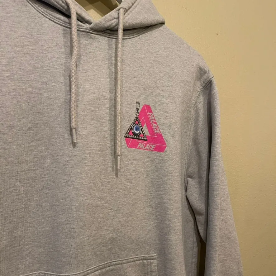 Palace Tri-Smiler Grey Marl Hoodie