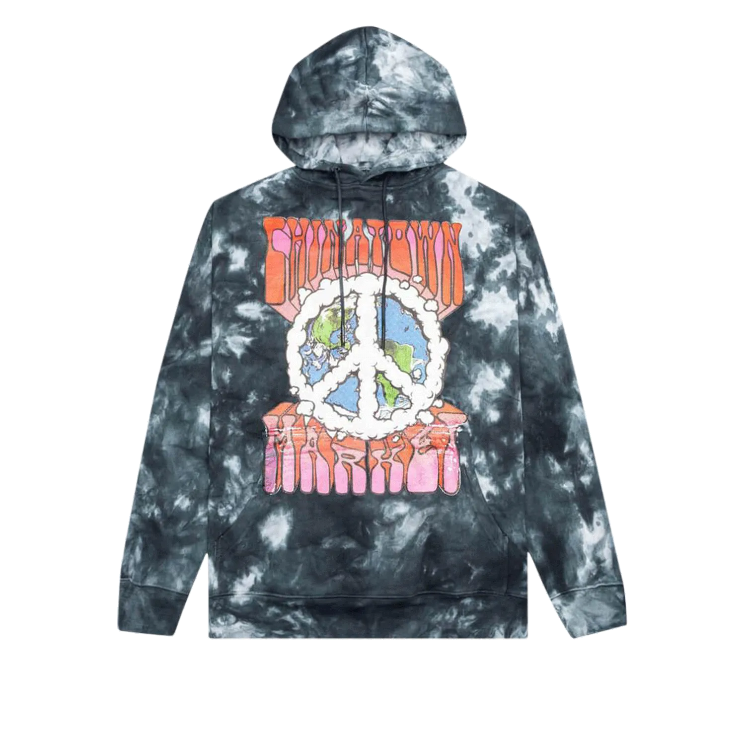 Peace On Earth Hoodie - Black Tie Dye