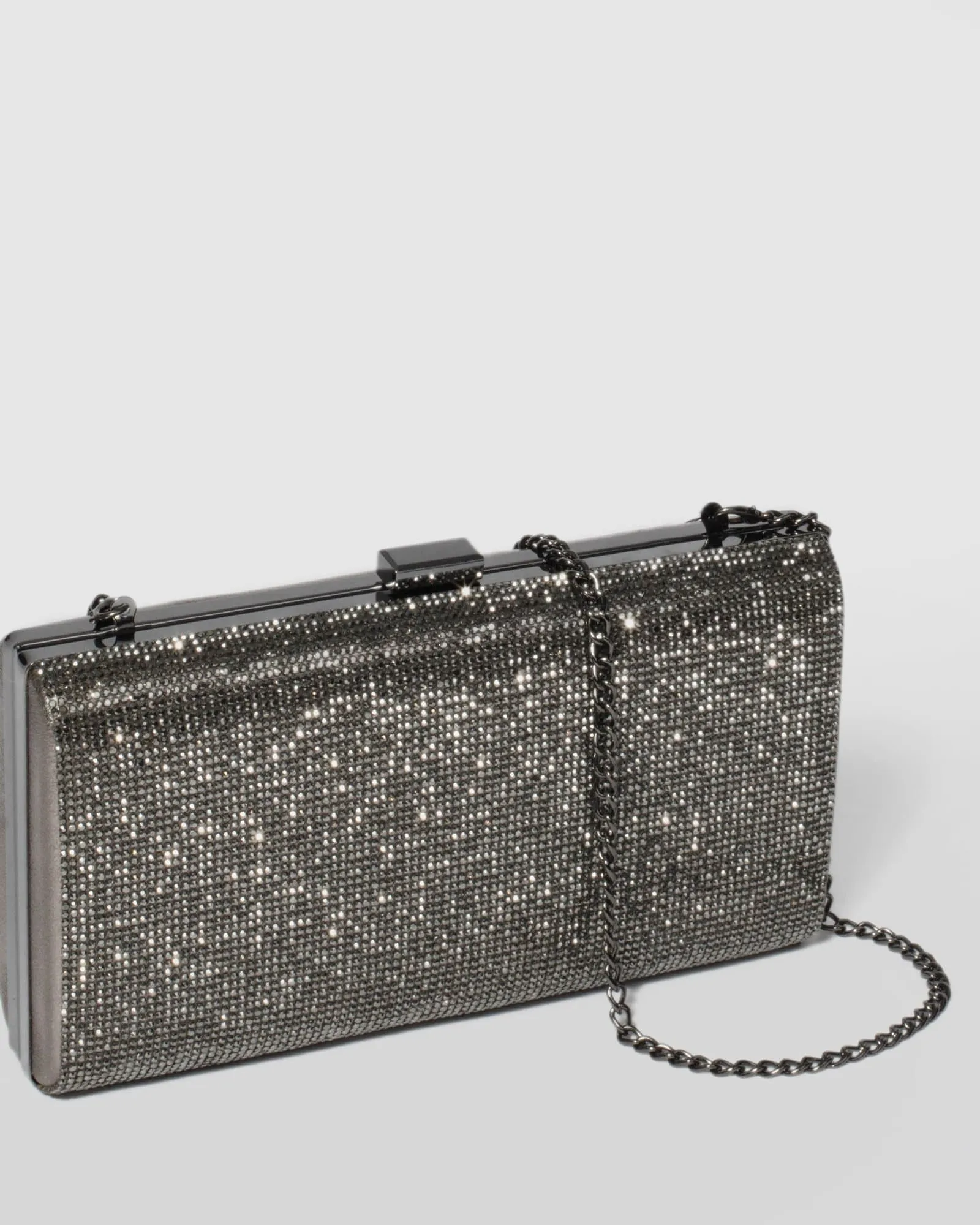 Pewter Margot Hardcase Clutch Bag