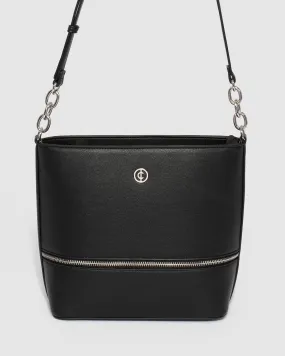 Pia Black Pouch Crossbody Bag