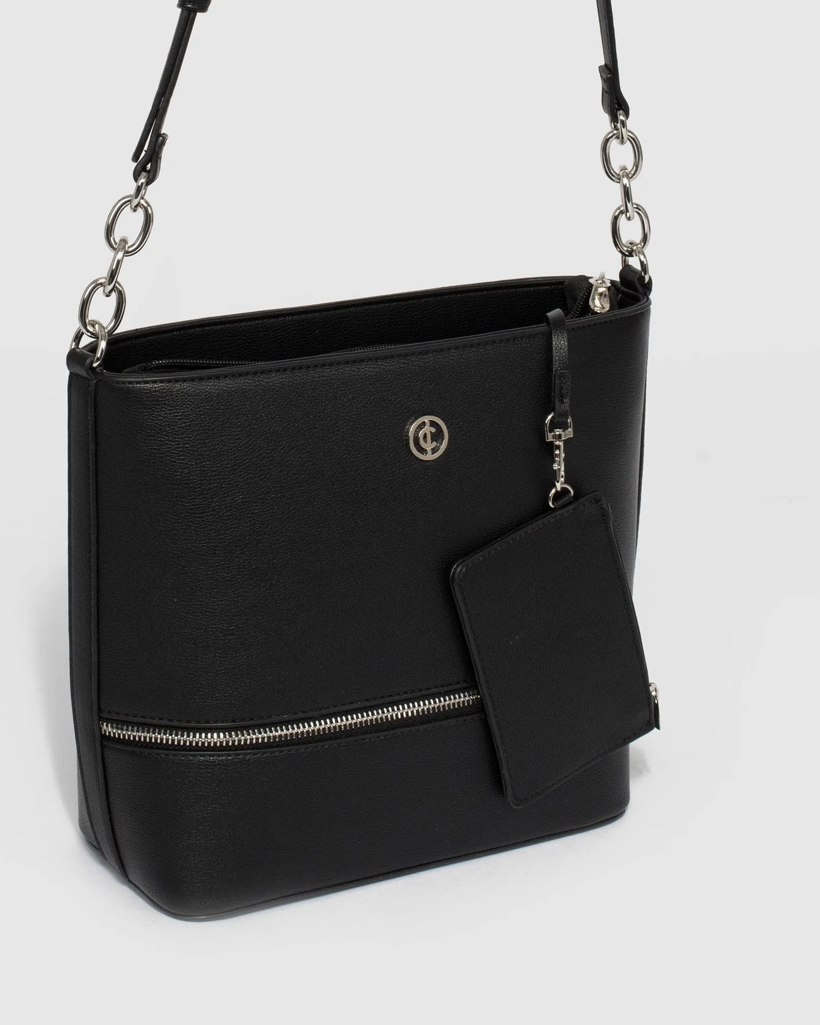 Pia Black Pouch Crossbody Bag