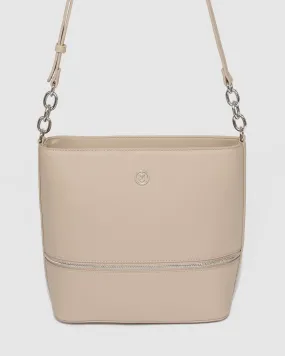 Pia Taupe  Pouch Crossbody Bag