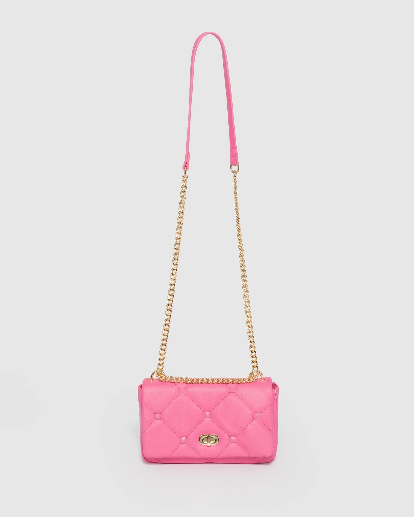 Pink Claire Quilt Crossbody Bag