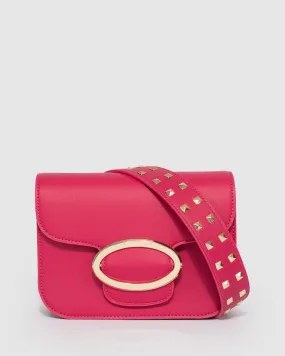 Pink Joanna Stud Crossbody Bag