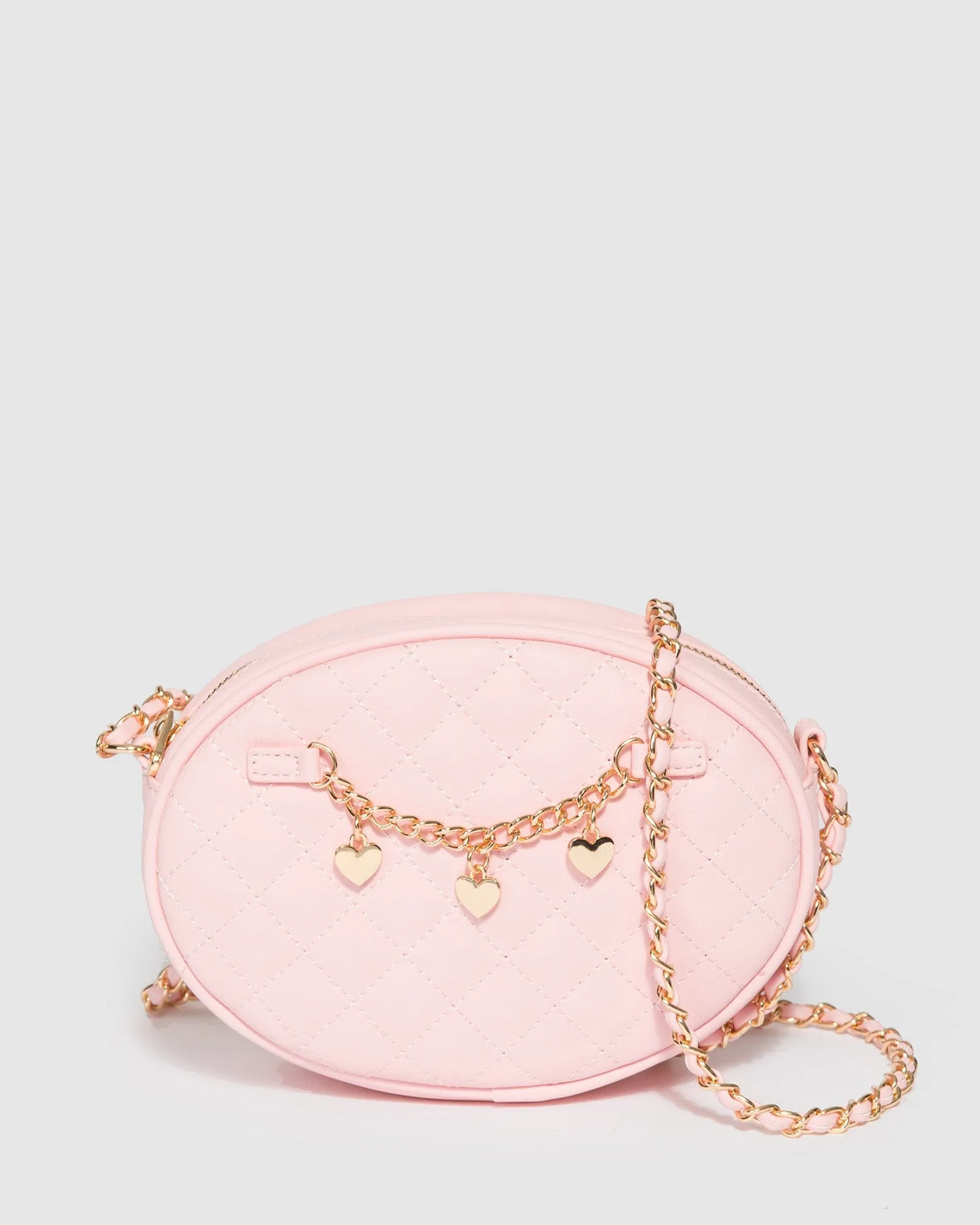 Pink Lilly Quilted Chain Crossbody Bag