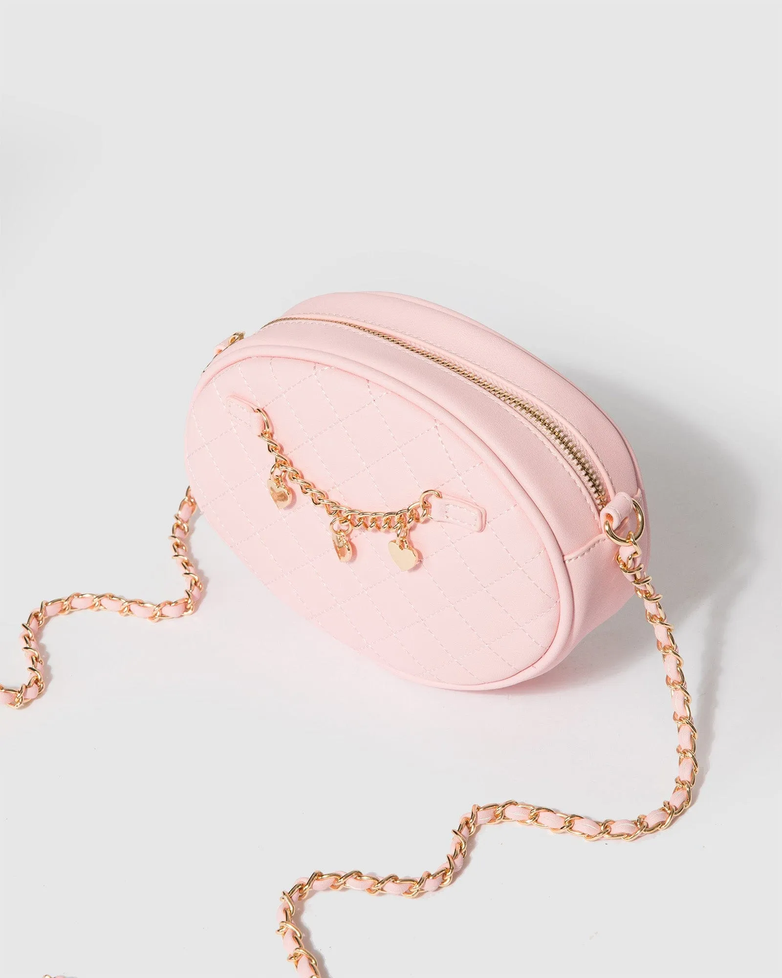 Pink Lilly Quilted Chain Crossbody Bag