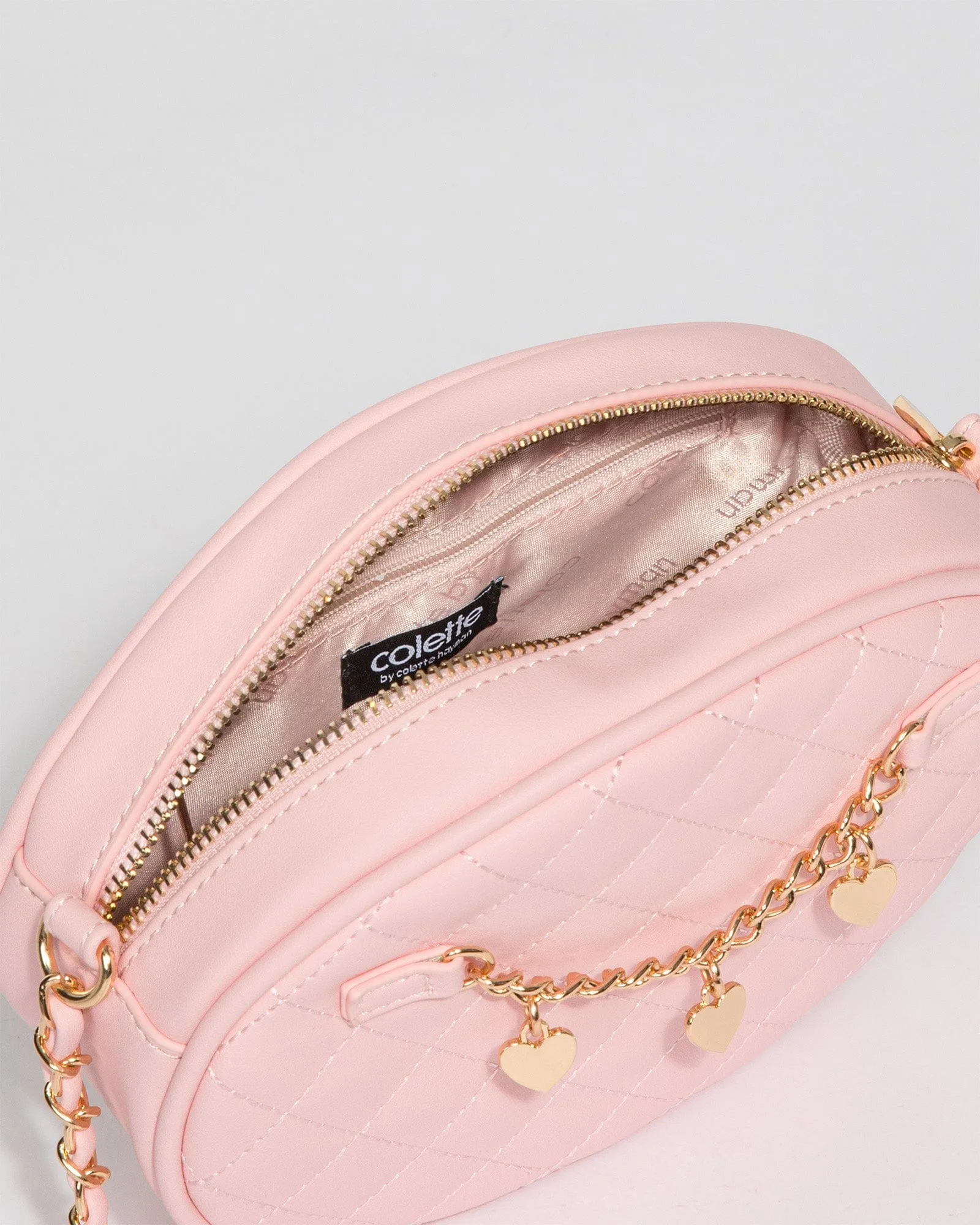 Pink Lilly Quilted Chain Crossbody Bag