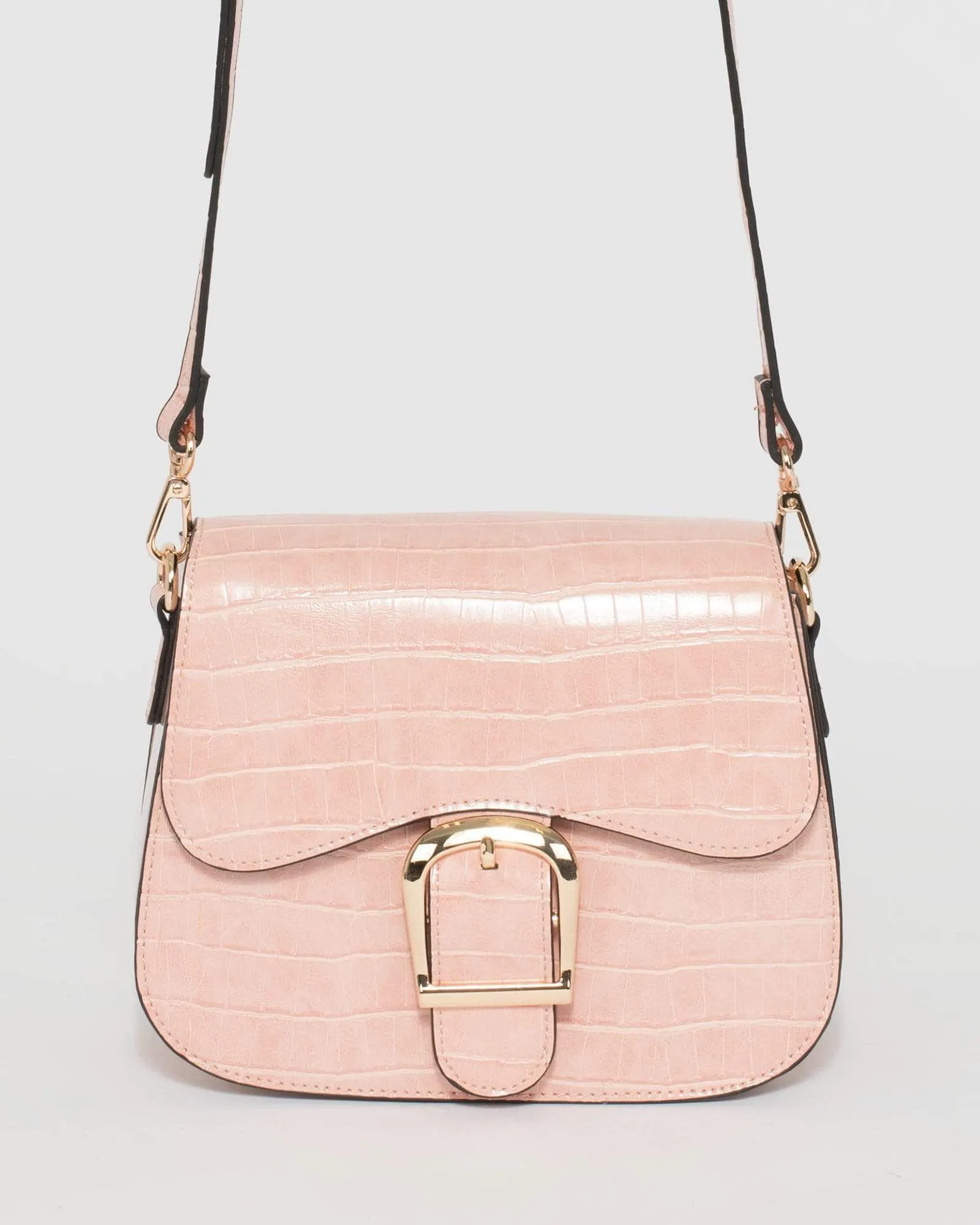 Pink Lindsay Buckle Crossbody Bag