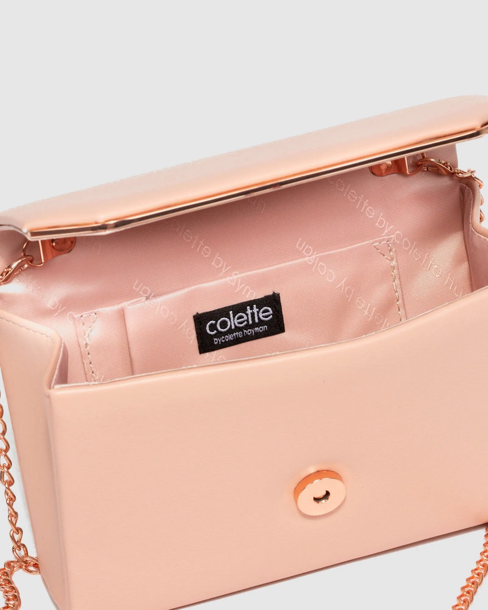 Pink Penny Flap Clutch Bag