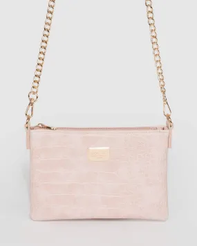 Pink Peta Chain Crossbody Bag