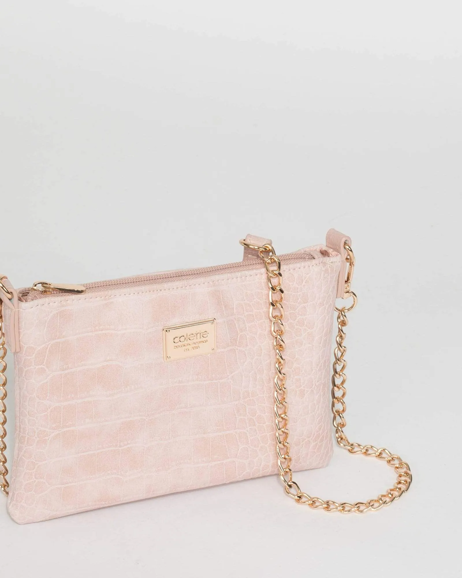 Pink Peta Chain Crossbody Bag