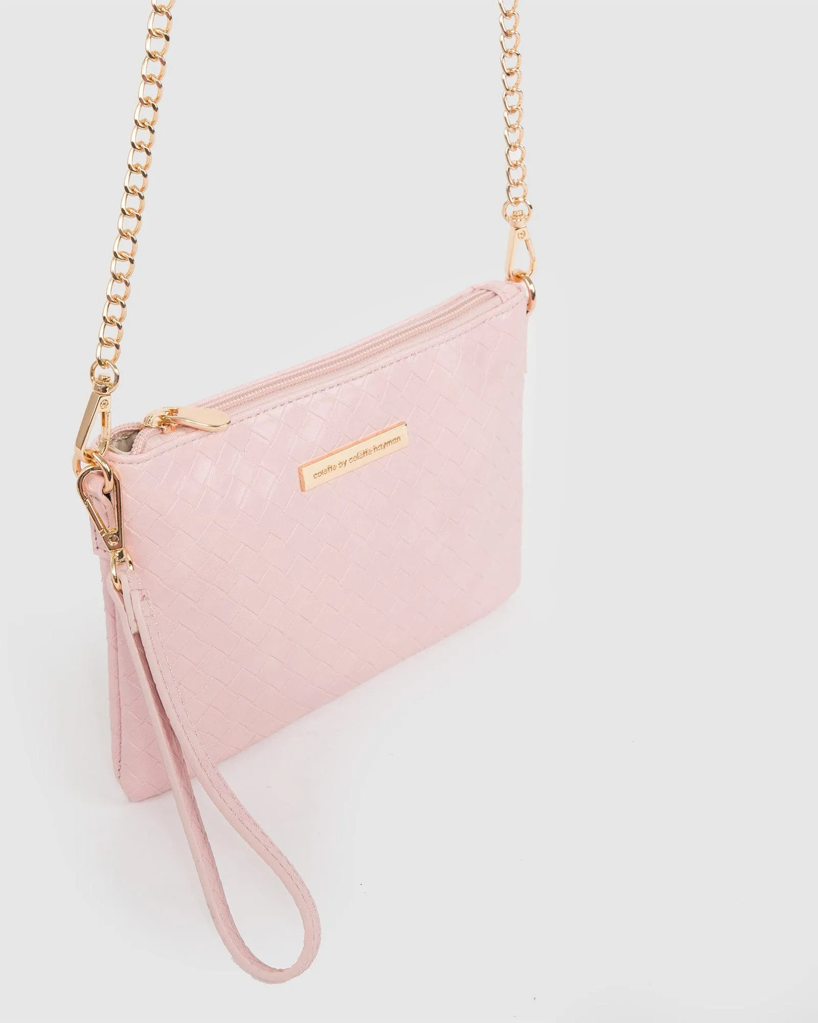 Pink Peta Wristlet Clutch Bag