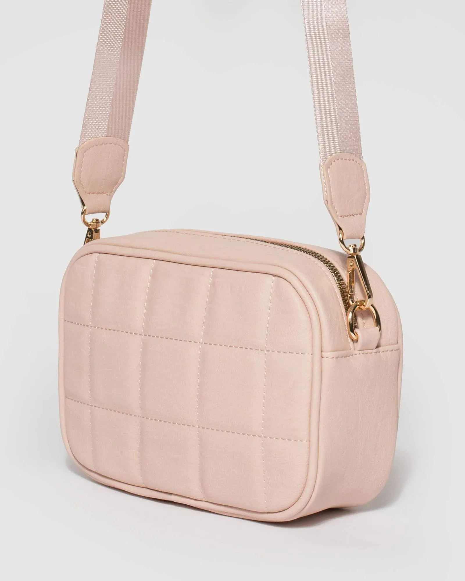 Pink Quilted Crossbody Bag