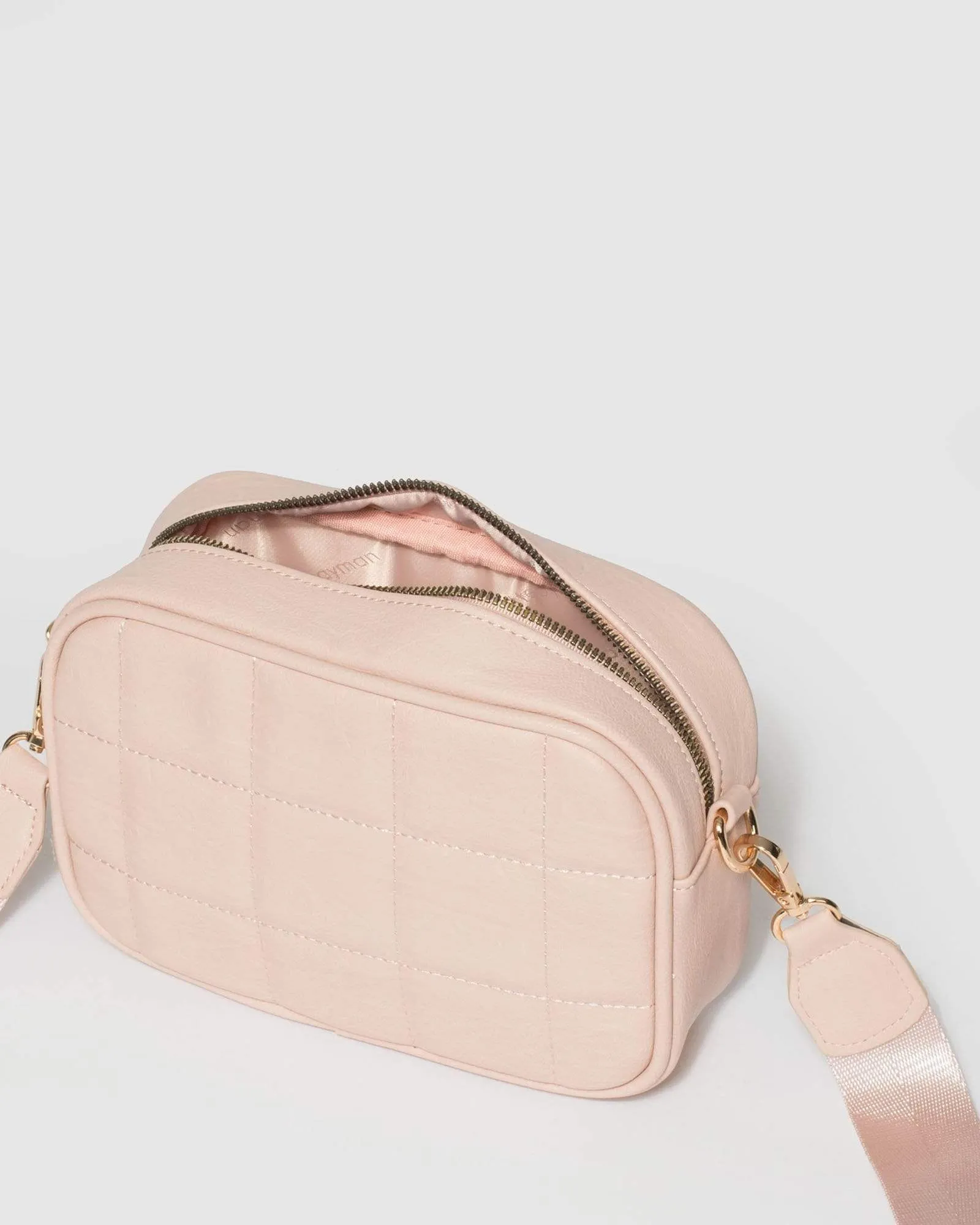 Pink Quilted Crossbody Bag