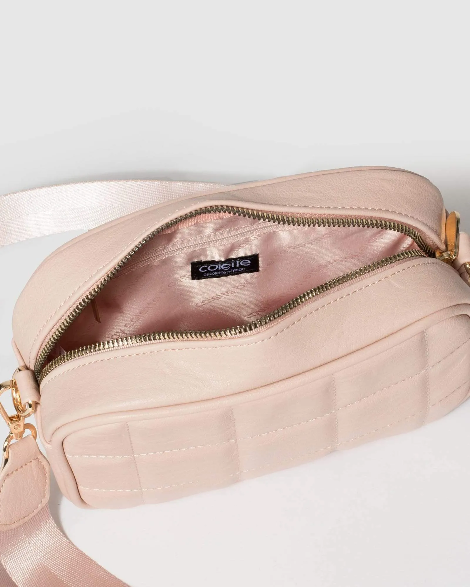 Pink Quilted Crossbody Bag