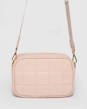 Pink Quilted Crossbody Bag