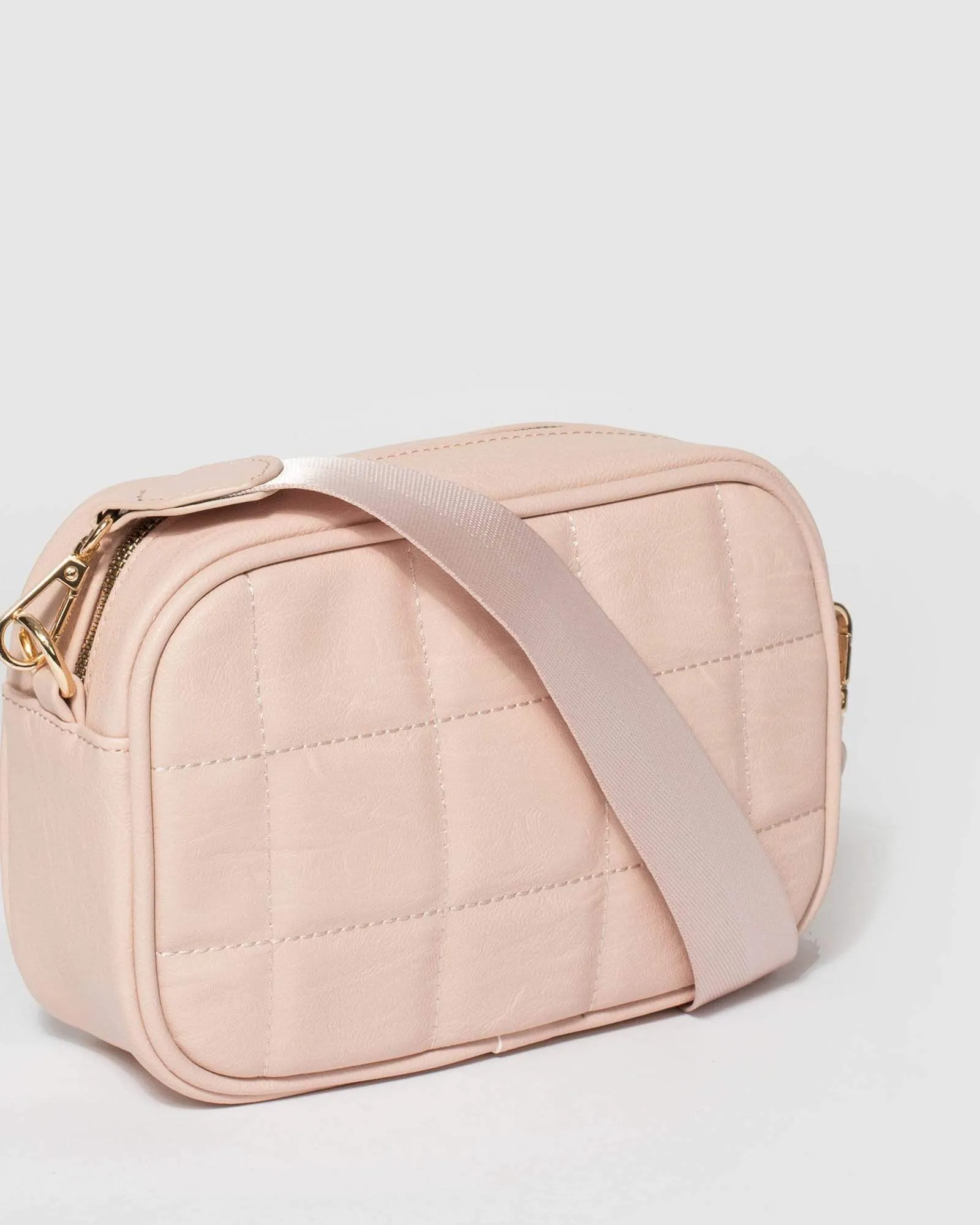 Pink Quilted Crossbody Bag