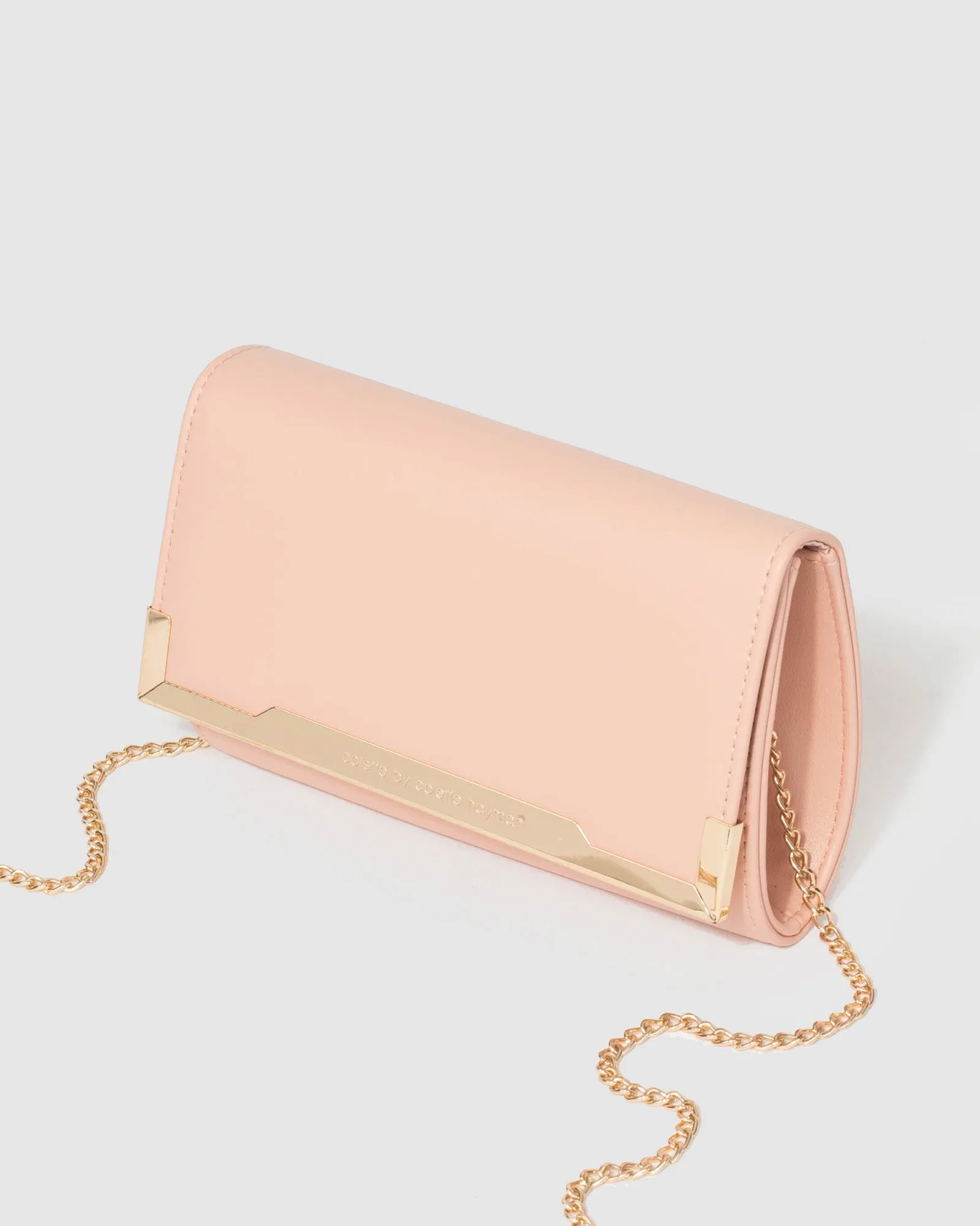 Pink Raziya Fold Over Clutch Bag