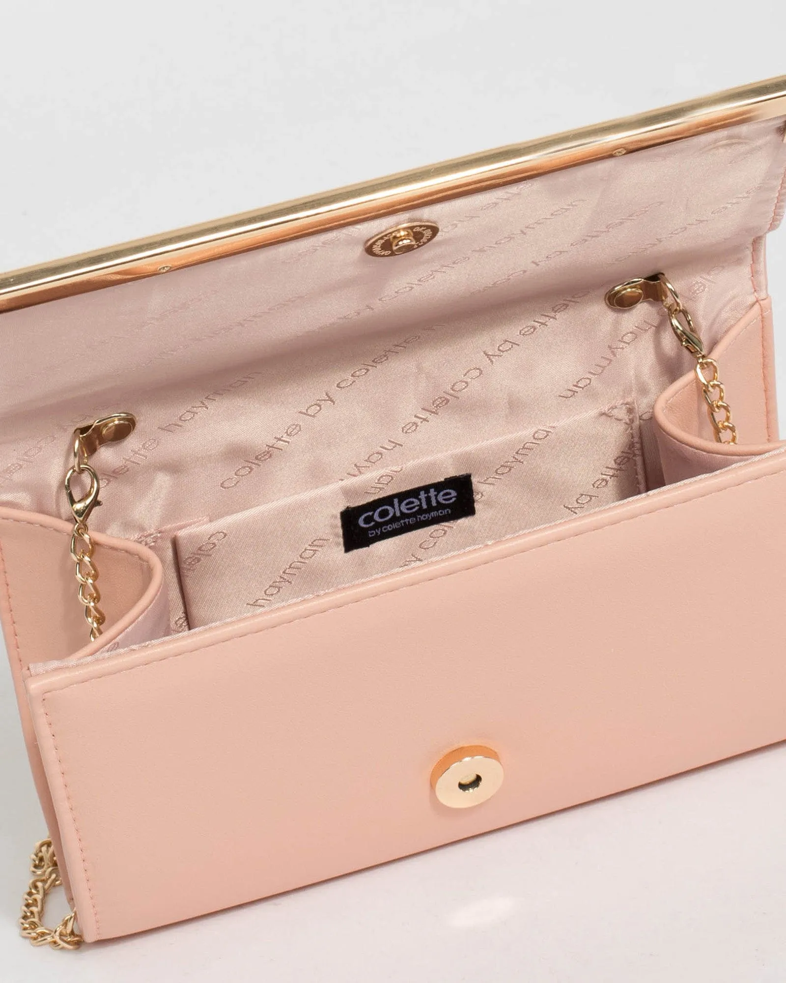 Pink Raziya Fold Over Clutch Bag