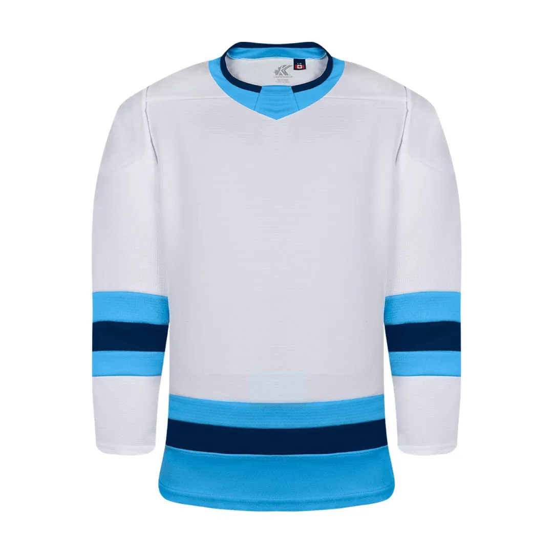 Premium League Hockey Jersey: White/Powder Blue/Navy