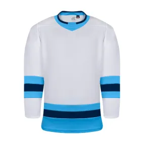 Premium League Hockey Jersey: White/Powder Blue/Navy