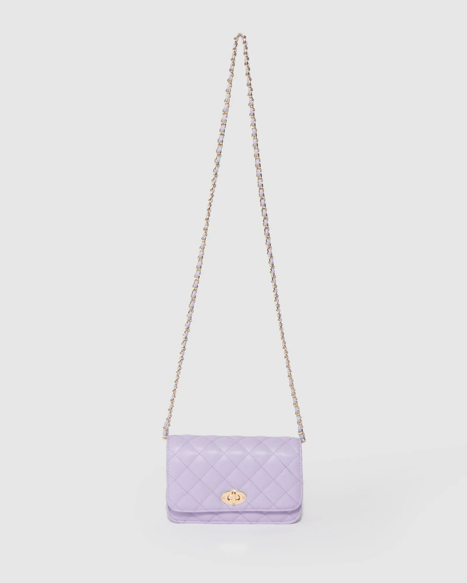 Purple Ebony Lock Crossbody Bag