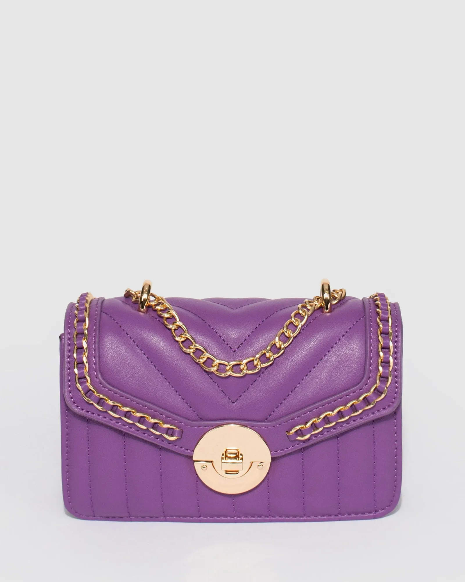 Purple Ranillda Chain Crossbody Bag