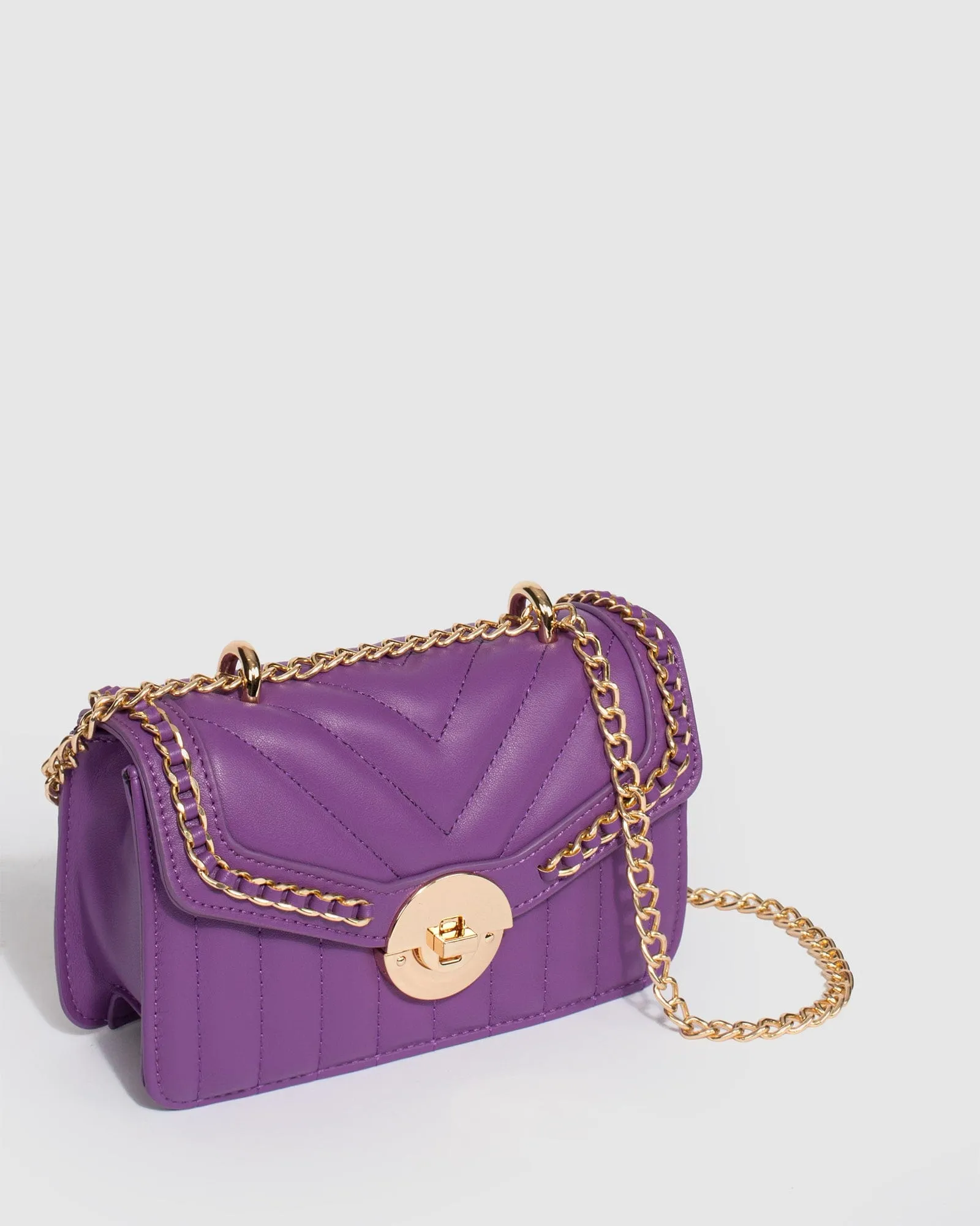 Purple Ranillda Chain Crossbody Bag