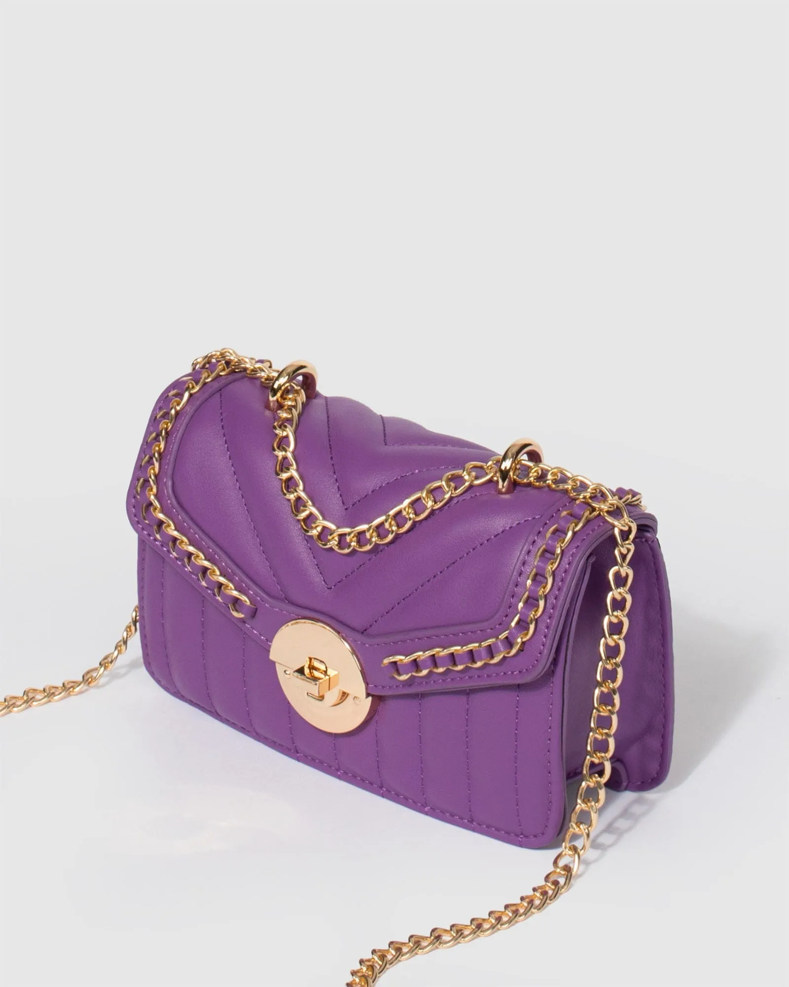 Purple Ranillda Chain Crossbody Bag