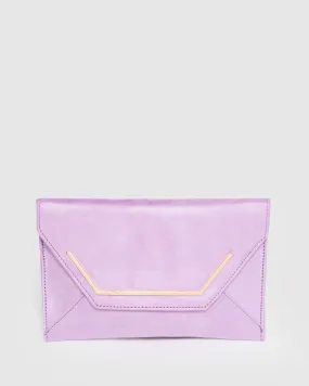 Purple Samantha Square Clutch Bag