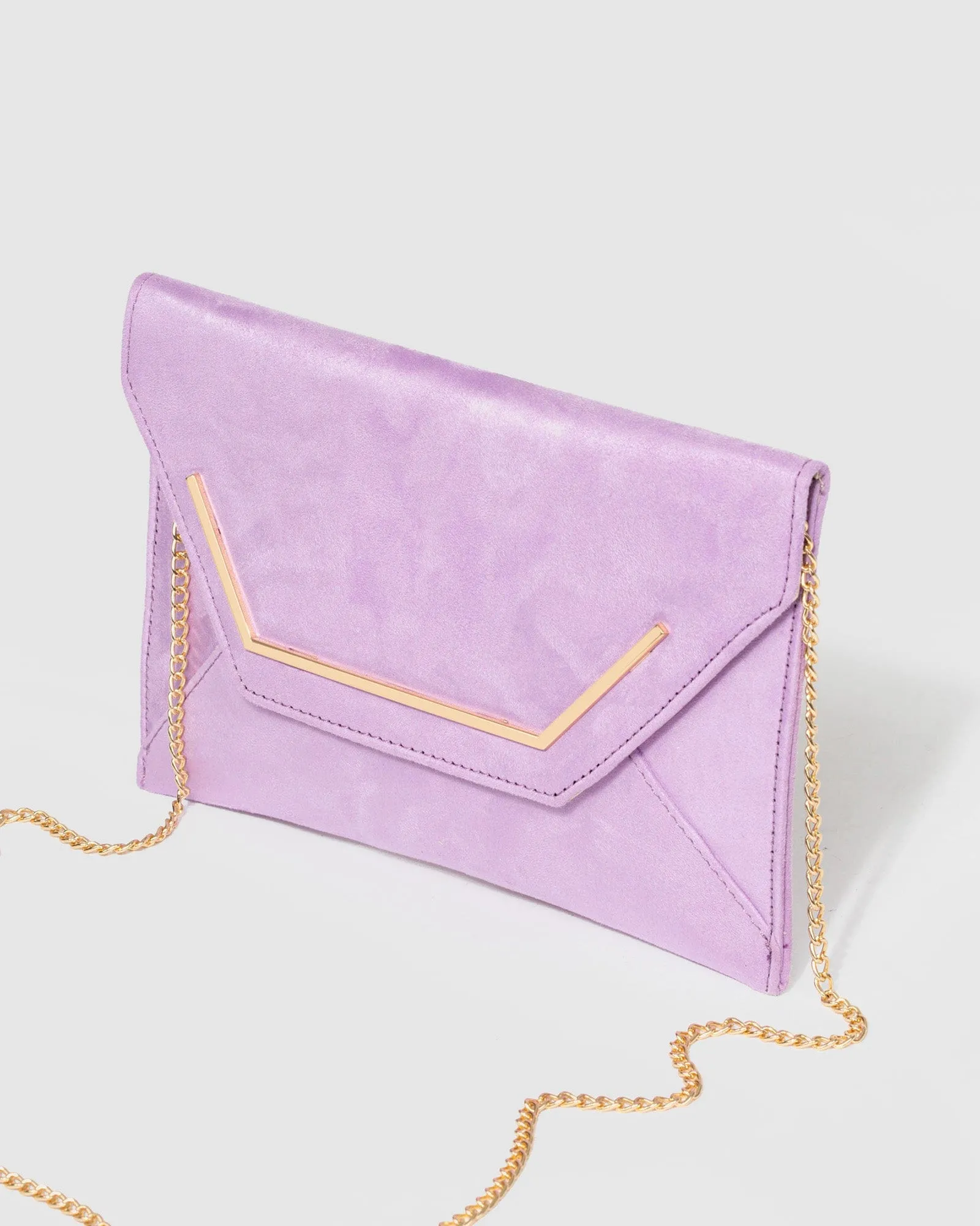 Purple Samantha Square Clutch Bag