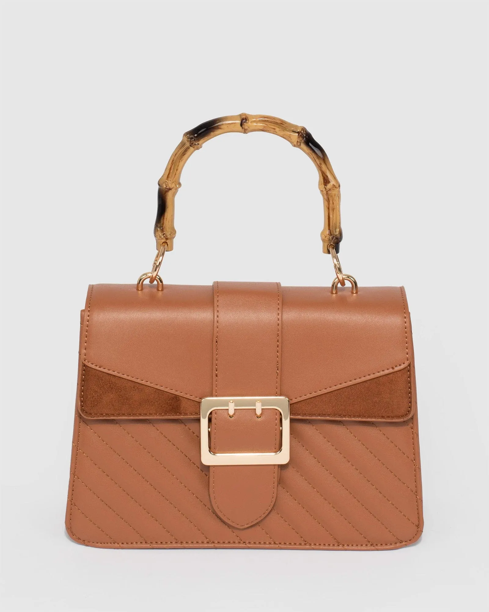 Rachel Handle Small Tan Crossbody Bag