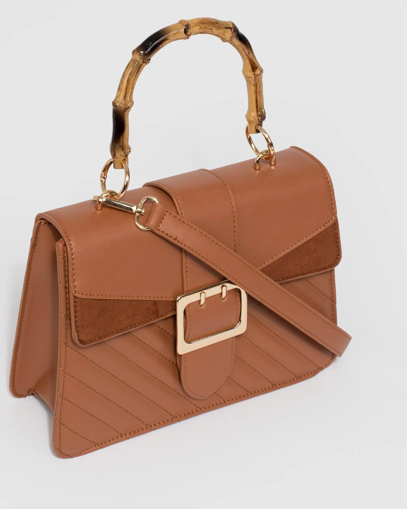 Rachel Handle Small Tan Crossbody Bag